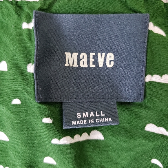 Maeve Green Tie Front top Blouse S kelly green 3/4 sleeves anthropologie hi lo - Picture 5 of 6